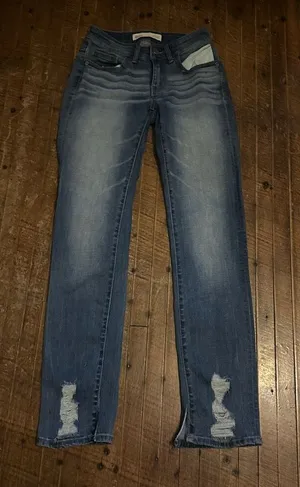 BKE distressed Stella western 25x29.5 bootcut jeans thumbnail 1