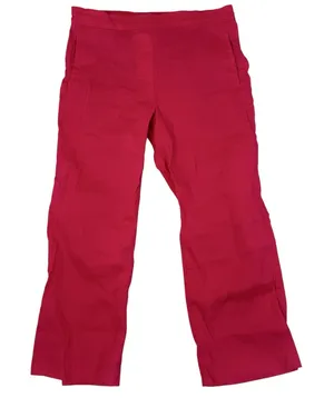 Anthropologie Cartonnier Linen Crop Wide Leg Pants Small Pink Mid Rise Pull On thumbnail 1
