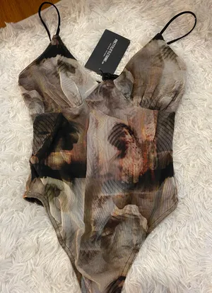 Pretty Little Thing mesh bodysuit thumbnail 2