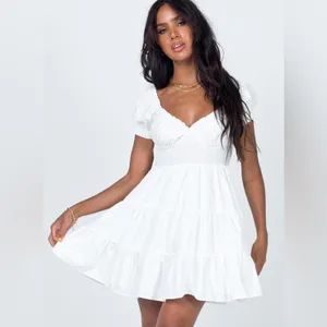 Princess Polly Daniela Mini Dress in White Size 4 thumbnail 4