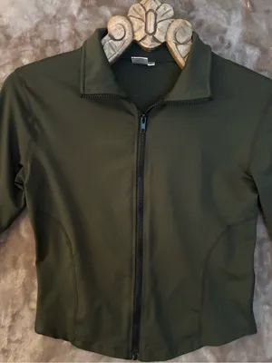 Olive Green Women's Athletic Zip thumbnail 4