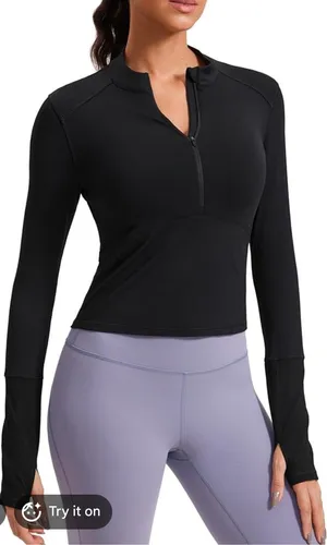 Crz Yoga Black Half Zip thumbnail 1