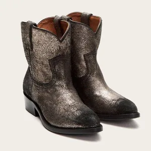 Frye Billy Western Short Boots Metallic Gold NEW thumbnail 1