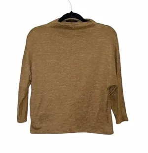 Banana Republic Mock Neck Thin Sweater Dark Tan Soft Knit thumbnail 1