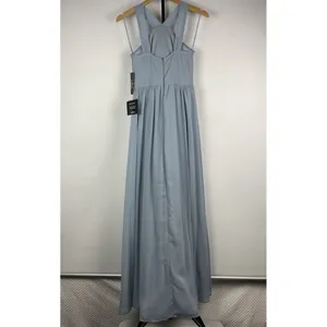 Lulu’s Light Blue Air of Romance Halter Neckline Maxi‎ Flowy Dress Size XS thumbnail 6