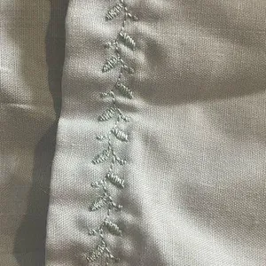 Handmade Embroidered Cotton Camisole Top | Light Blue Satin Ribbon Straps thumbnail 4