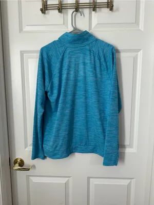 Nike Running Dri Fit Womens Large 1/4 Zip Blue Stretch Long Sleeve thumbnail 2