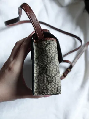 Gucci GG Supreme Monogram Calfskin Mini Padlock Top Handle Shoulder Bag thumbnail 8