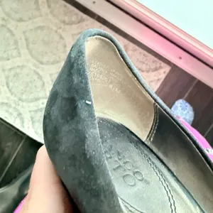 Franco Sarto Black Suede Wedge Pumps Round Toe Women's Shoes Size 8.5‎ thumbnail 7