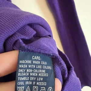 Ralph Lauren Purple Lightweight Turtleneck Long Sleeve Shirt Ribbed Preppy Large thumbnail 2