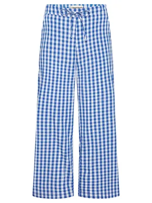 Sonderhaus Perfect Pants Blue & White Gingham Relaxed Fit Cotton Pants Size XS thumbnail 2
