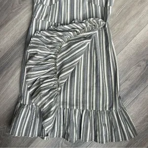 Altar'd State Green Striped Ruffle Sleeveless Mini Dress, Size M thumbnail 5