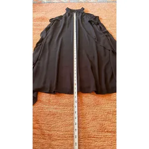 Nine West Ruffle Dress Size 6 Black High Neck Sleeveless Elegant thumbnail 3