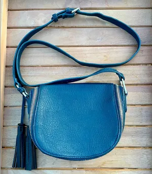 Free People Bond St. Saddle Crossbody Bag Blue thumbnail 1