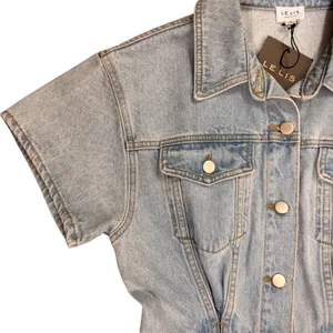 Le‎ Lis Collection Womens Light Wash Denim Utility Romper Short Sleeve Small NEW thumbnail 12