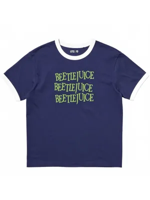 Uniqlo Beetlejuice WARNER BROS. MOVIES UT Graphic T-Shirt NWT Blue Green XL thumbnail 3