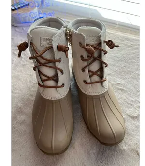 Sperry Women's Saltwater Core Leather Rain Boots Multicolor Size 8 thumbnail 1