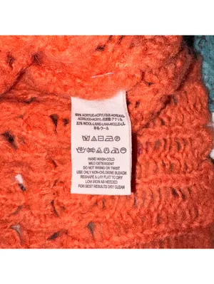Free People $128 Crashing Waves Pullover Woman’s S orange knit sweater thumbnail 7