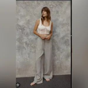 Zara White Crochet Crop Halter Top Size Large. thumbnail 2
