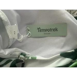 Tempotrek Swimsuit Womens Medium One Piece Ruffle Front White/Green Palms NEW thumbnail 5