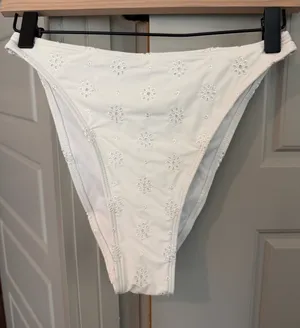 Wild Fable White Eyelet High Waist Cheeky Bikini Bottom thumbnail 1