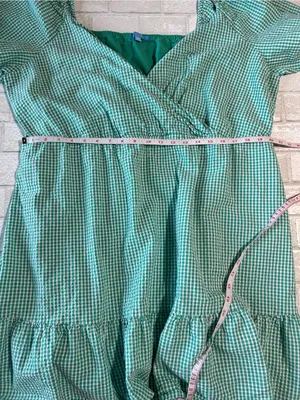 Draper James Green Gingham Puff Sleeve Dress Vacation Size 2X thumbnail 10