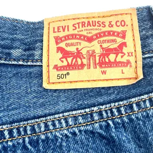 Levi's Blue Distressed Jean Shorts thumbnail 5
