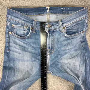 7 For All Mankind Skinny Jeans Women 26 Medium Wash Whiskered Stretch‎ Denim thumbnail 5