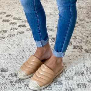 Espadrille Quilted Mules Slip On Shoes thumbnail 1