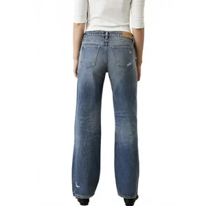 Pacsun Jordyn Low Rise Straight Leg Jeans Ripped Dark Blue Wash NWT Cassie Sz 27 thumbnail 3