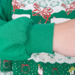 Vintage 80s Puffy Print Green Christmas Sweatshirt thumbnail 6