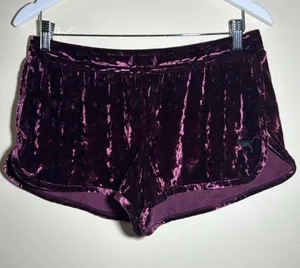 Victoria's Secret PINK Velvet Athletic Shorts Purple Size L thumbnail 1