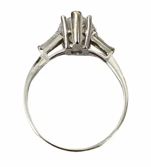 Women’s 14K Pear Shape White Gold CZ Zirconia Wedding Or Engagement Sz 10 Ring thumbnail 9