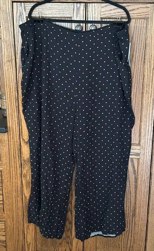 Nwt Nordstrom Rack Black Rust Hanna Polka Dot Soft Pants Wide Leg Minimalist 3X‎ thumbnail 1