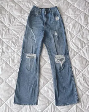 Hollister High Waisted Distressed Dad Jeans thumbnail 1
