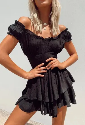 Princess Polly THE LOVE GALORE ROMPER BLACK thumbnail 1