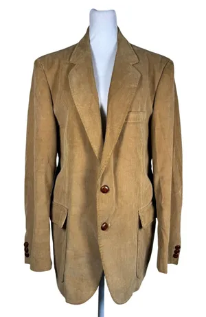 Vintage ‘80s Jordache Tan Corduroy 100% Cotton Single Breasted Blazer thumbnail 1