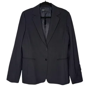 Lafayette 148 Size 12 Classic Navy Blue Wool Blazer Jacket 2 Button $1,298 thumbnail 2