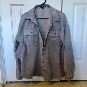 Corduroy Button Up Jacket Gray Size L thumbnail 1