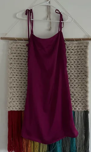 Dress Forum Dark Pink Satin Mini Dress thumbnail 1