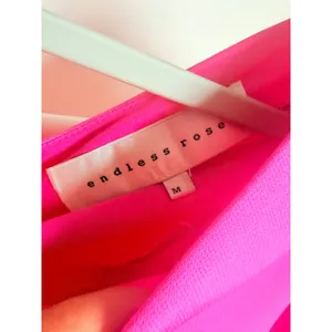 Endless Rose Hot Pink Puff Sleeve Cutout V-Neck Mini Dress Medium thumbnail 5