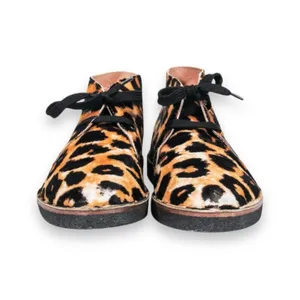 Golden Goose Leopard Pony Hair Chukka Boots‎ Womens 38 Lace Up Italy Distressed thumbnail 2