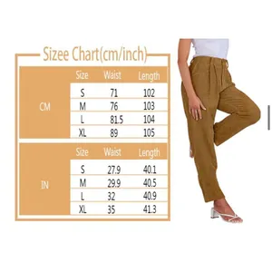 NEW High Waisted Corduroy Pants Straight Leg Loose Trousers Pockets L thumbnail 3