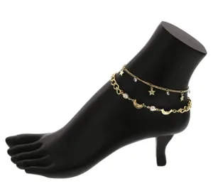 Gold Plated Moon & Stars Anklet thumbnail 2