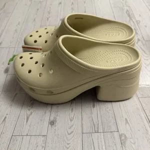 Crocs Siren Clog Platform‎ Heel Bone Beige Women Size US 12 Slip On NEW NWT thumbnail 4