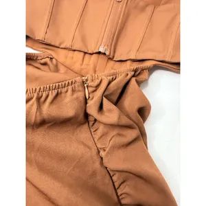 Pretty Little Thing Brown Corset Ruched Maxi Dress Size 8‎ Prom Dance Grad Racy thumbnail 10