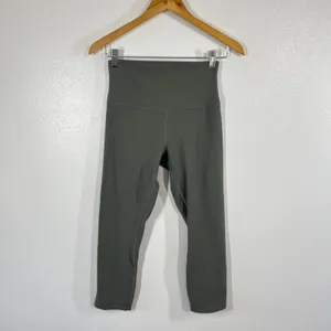 Lululemon Align High-Rise Crop 21" Leggings‎ Grey Sage Nulu 6 LW6BGFS Athleisure thumbnail 2