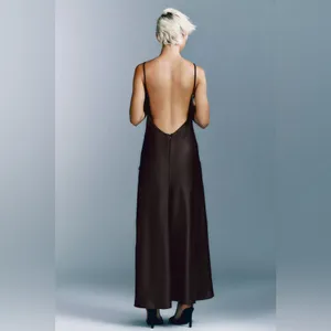 Zara SATIN LACE MIDI DRESS XS thumbnail 3