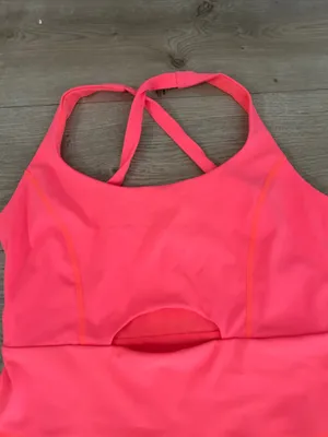 FREE PEOPLE Righteous Runsie workout Jumpsuit romper, Pink/Orange, Large, NWT thumbnail 4