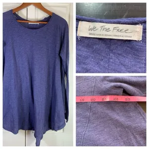 We The Free People Trapeze Top Blue Oversized Small Relaxed‎ Beachy Boho Swing thumbnail 2
